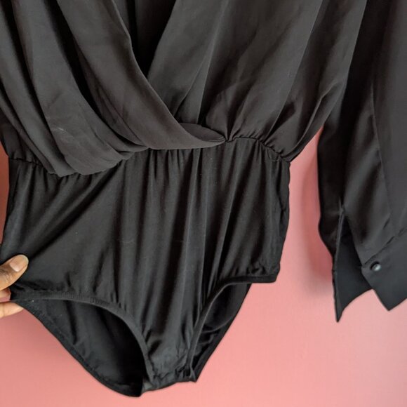 Black Blouse Bodysuit - Picture 4 of 5